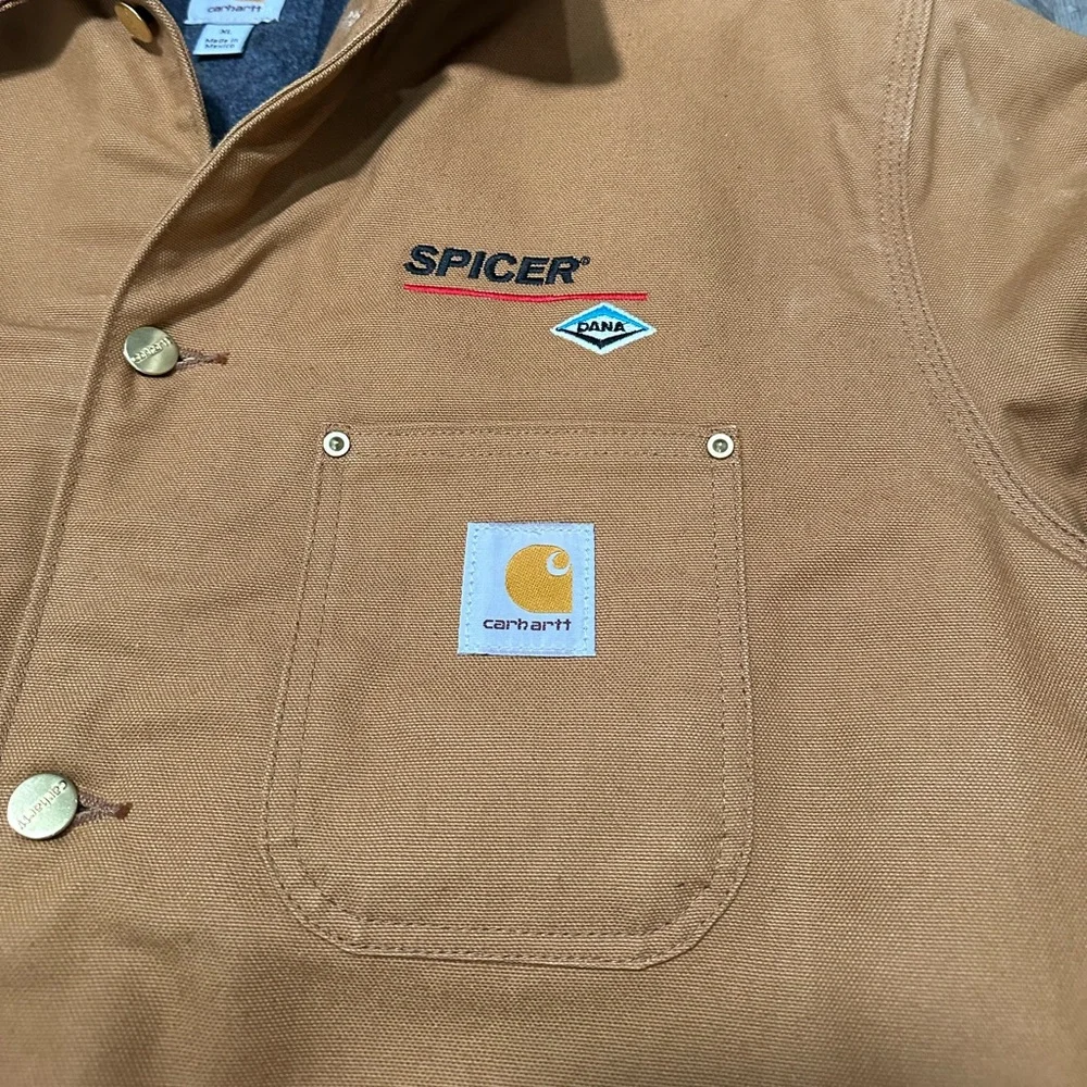 Carhartt Blanket Lined Chore Jacket Brown Michigan Corduroy Collar C001 Sz XL - Picture 13 of 13